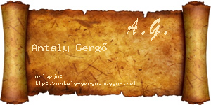 Antaly Gergő névjegykártya